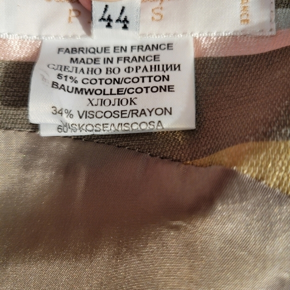 Nina Ricci French Silk Pink & Olive Striped Sheath Dress - Picture 6 of 8